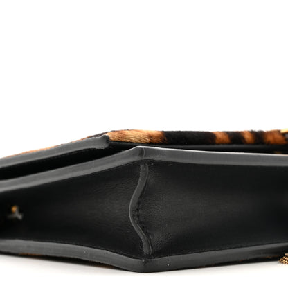 Saint Laurent Pony Hair Leopard Print Classic Monogram Kate Tassel Chain Wallet Black 8 of 11