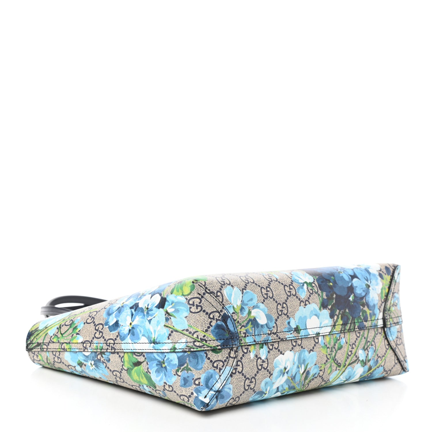 Gucci GG Supreme Monogram Blooms Small Reversible Tote Beige Blue Navy 6 of 14