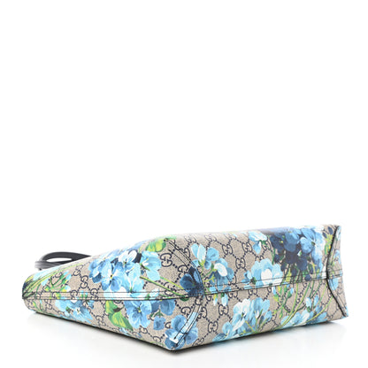 Gucci GG Supreme Monogram Blooms Small Reversible Tote Beige Blue Navy 6 of 14
