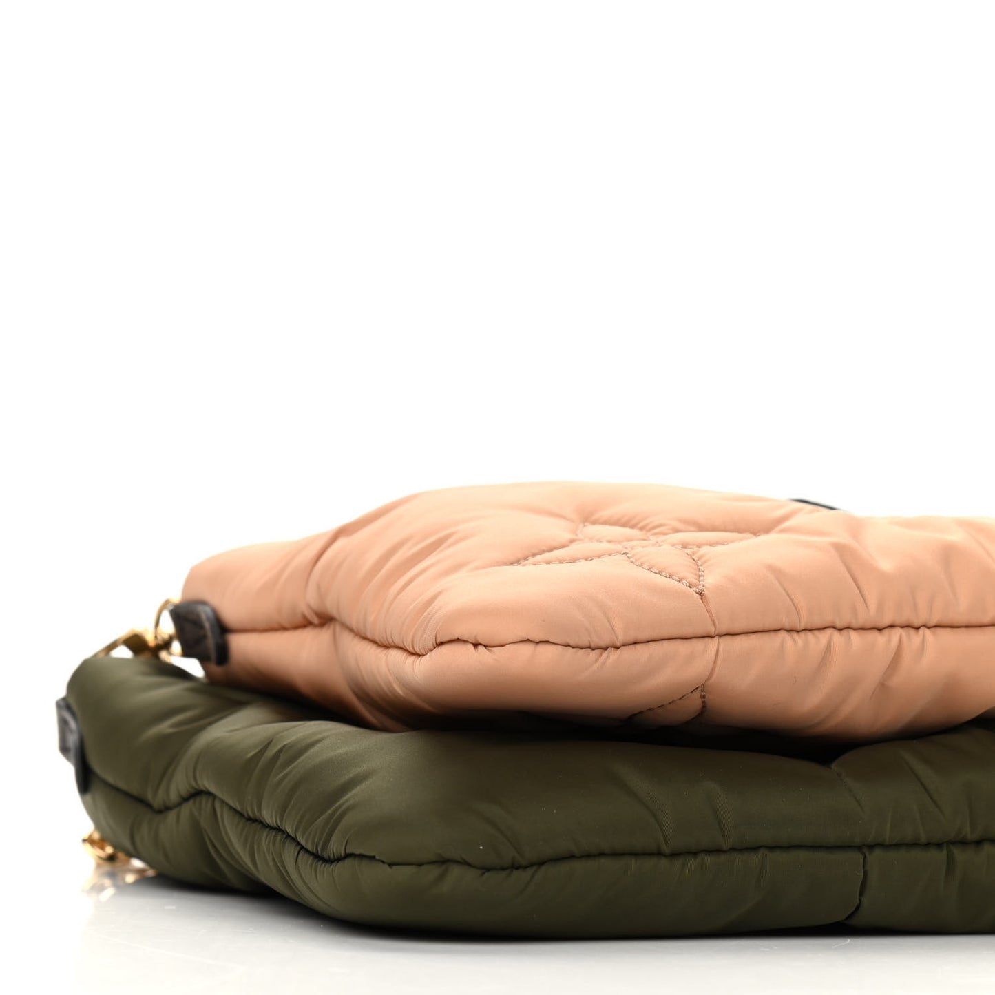 Econyl Monogram Pillow Maxi Multi Pochette Accessories Kaki Beige