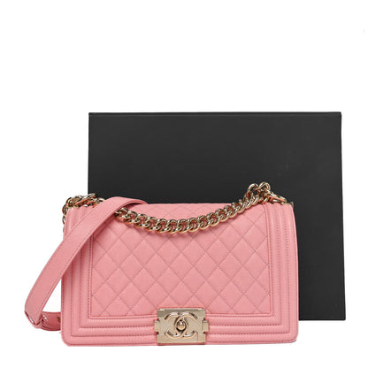 Chanel Iridescent Caviar Quilted Medium Boy Flap Light Pink 11 of 11