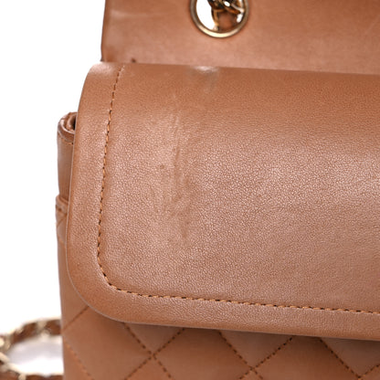 Chanel Lambskin Quilted Medium Double Flap Brown 27 of 46