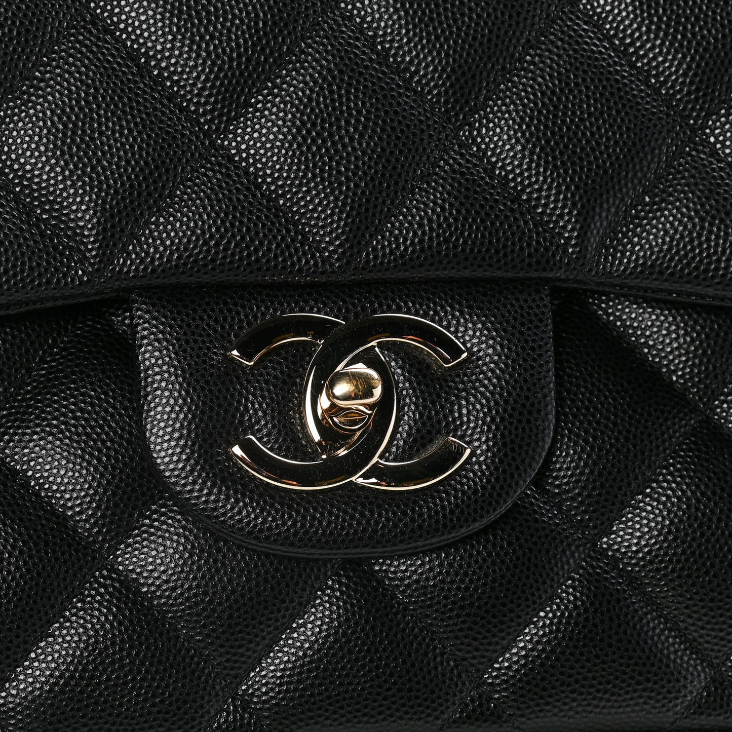 Caviar Quilted Maxi Double Flap Black