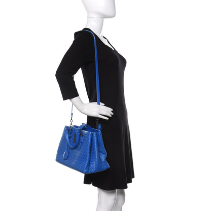 Bottega Veneta Light Calf Intrecciato Small Roma Signal Blue 2 of 11