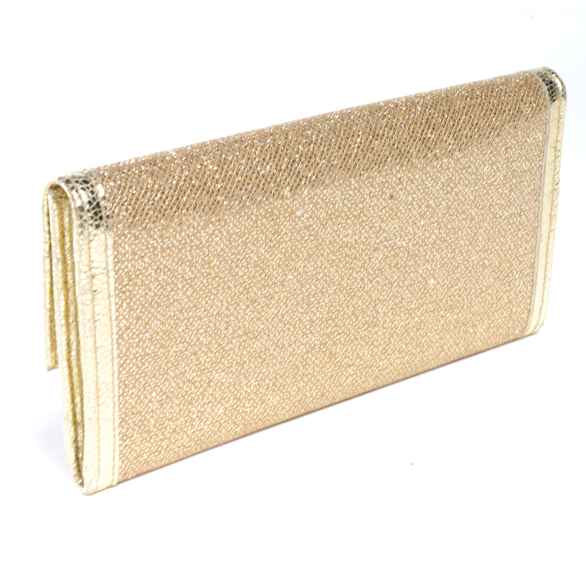Jimmy Choo Glitter Fabric Reese Clutch Wallet Metallic 3 of 7