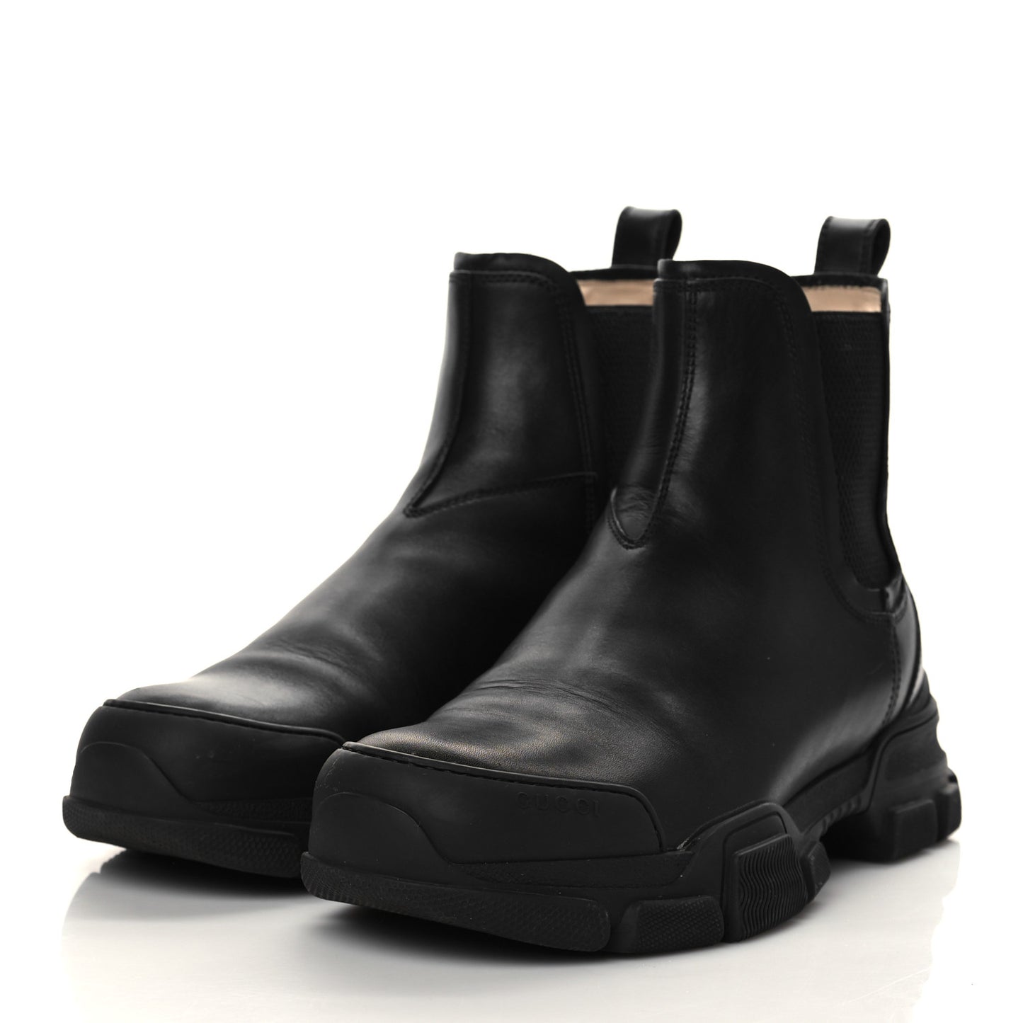 Calfskin Logo Ankle Boots 40 Black