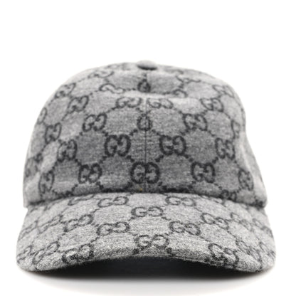 Gucci Covered Wool GG Monogram Baseball Hat M Grey Dark Grey Black 3 of 9