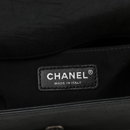 Chanel Iridescent Calfskin Embellished Double Stitch Medium Boy Flap Black 6 of 11