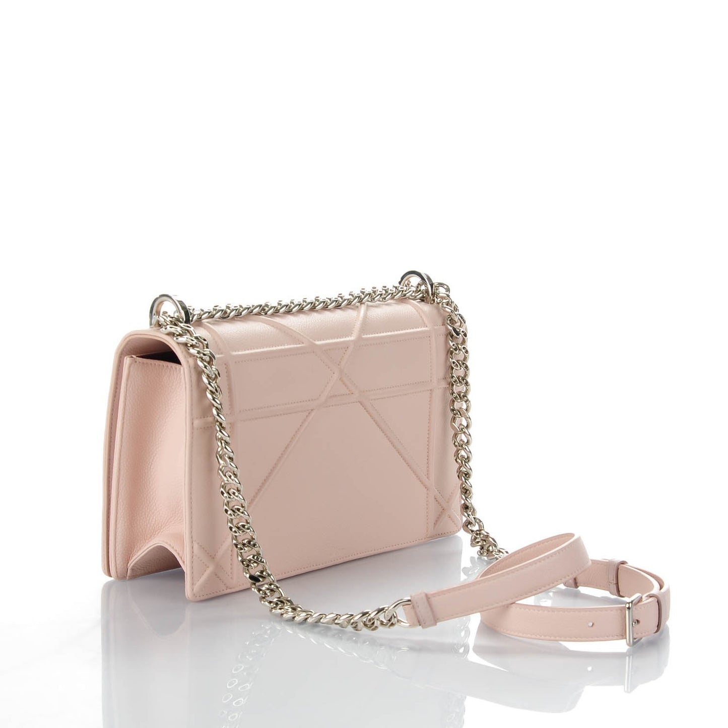Grained Calfskin Medium Diorama Flap Bag Nude