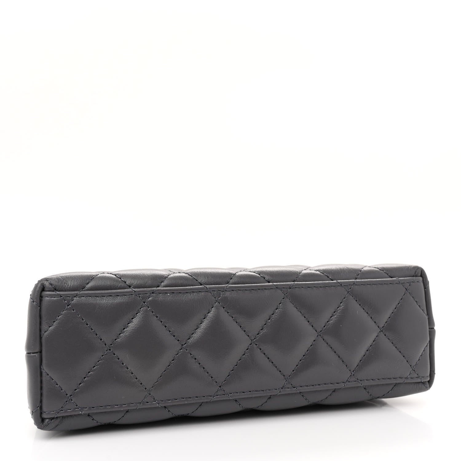 Chanel Shiny Aged Calfskin Quilted Nano Kelly Shopper Grey 4 of 10