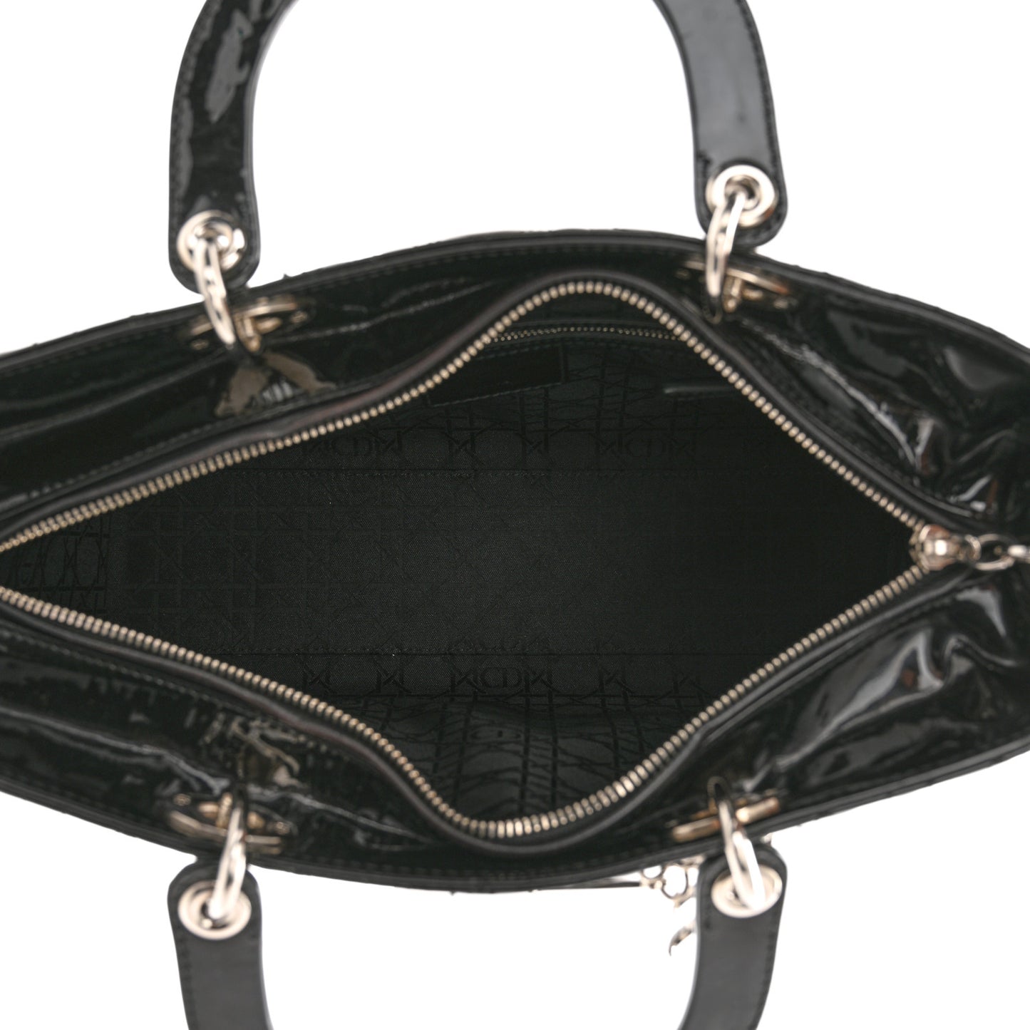 Patent Cannage Large Lady Dior Black