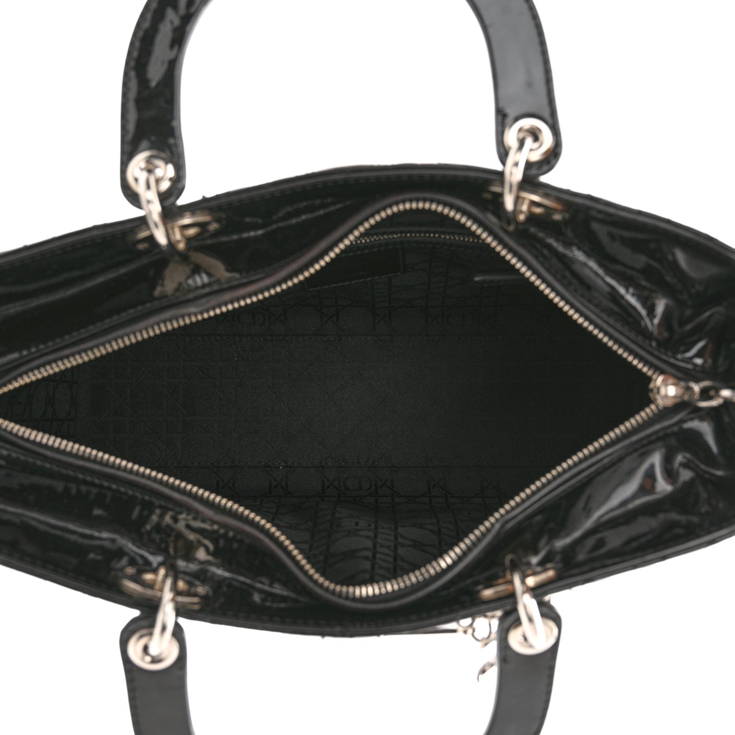 Christian Dior Patent Cannage Large Lady Dior Black 5 of 10