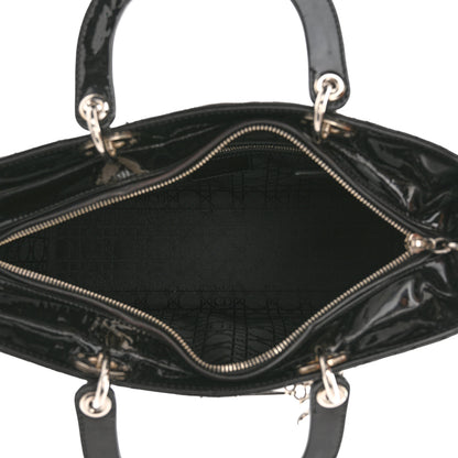 Christian Dior Patent Cannage Large Lady Dior Black 5 of 10