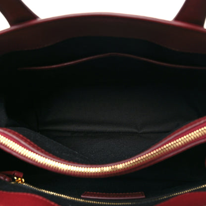 Burberry Grainy Calfskin House Check Medium Banner Tote Crimson 6 of 10