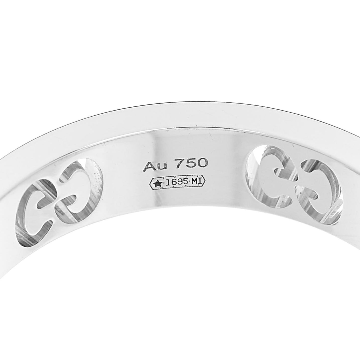 18K White Gold Diamond Icon Stardust Band Ring 56 7.5