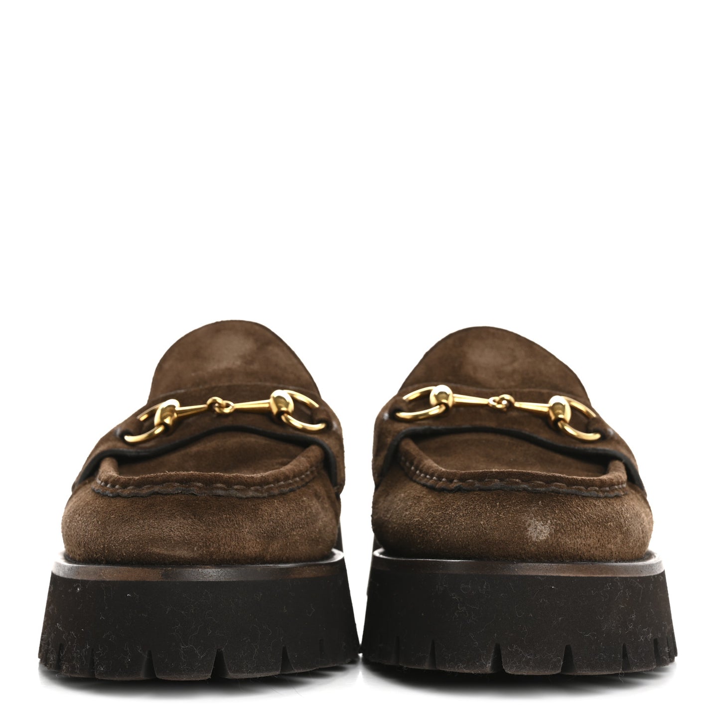 Suede Horsebit Platform Mules 39 Washed Brown
