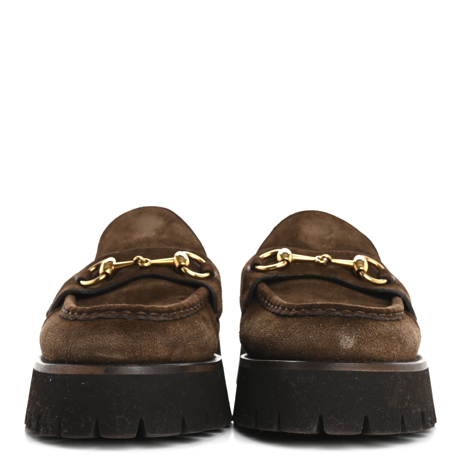 Gucci Suede Horsebit Platform Mules 39 Washed Brown 3 of 15