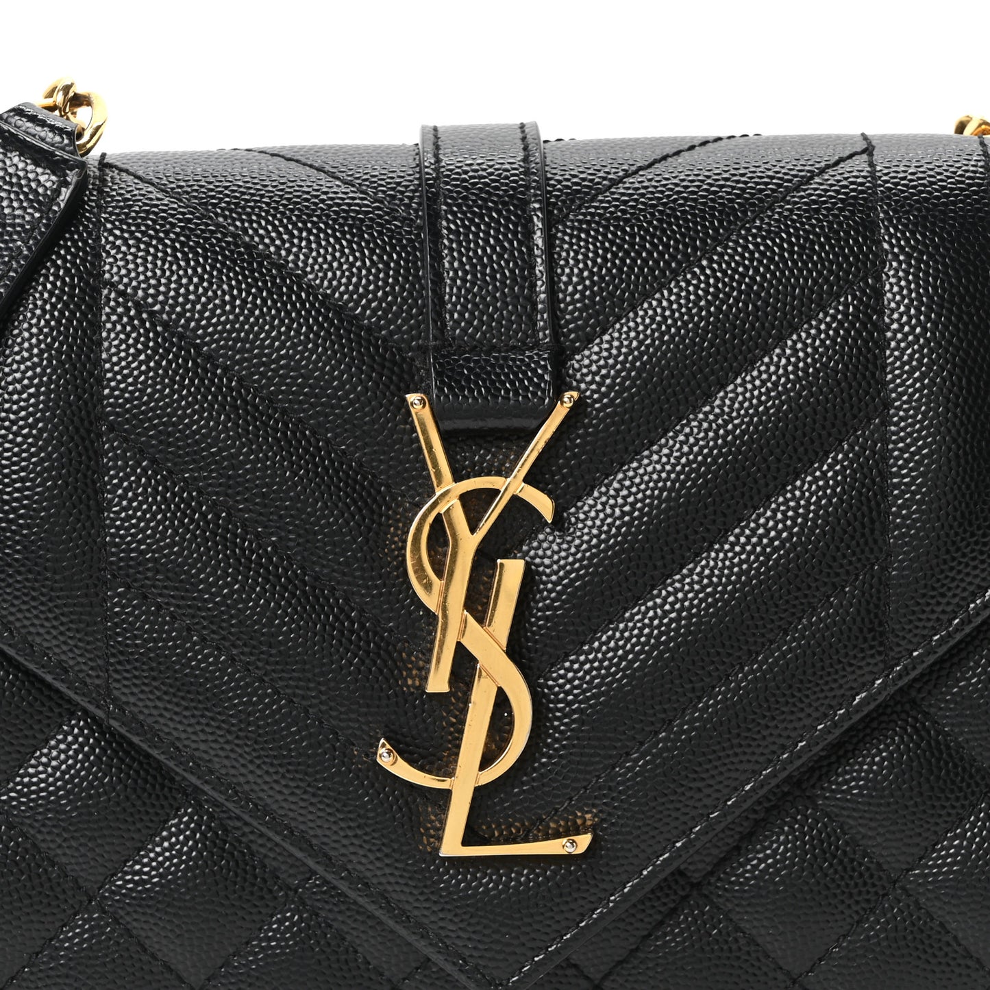 Grain De Poudre Textured Mixed Matelasse Triquilt Small Monogram Satchel Black
