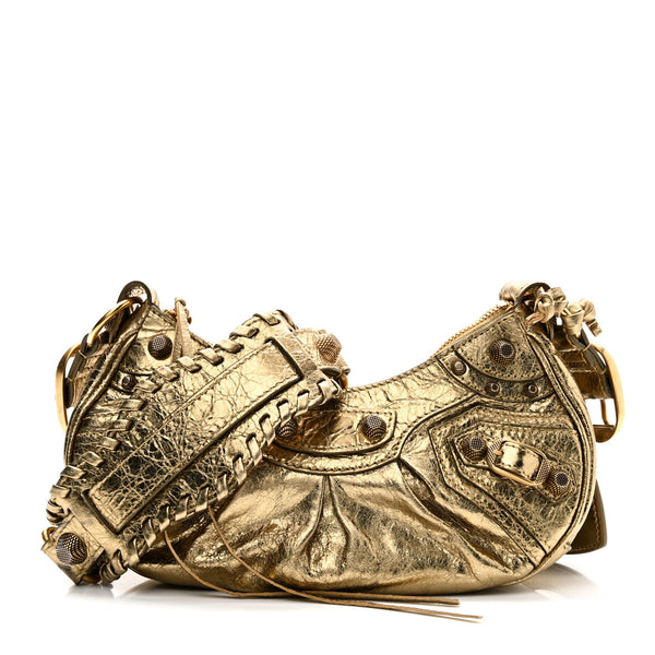 Balenciaga Metallic Agneau Arena Le Cagole Shoulder Bag XS Gold