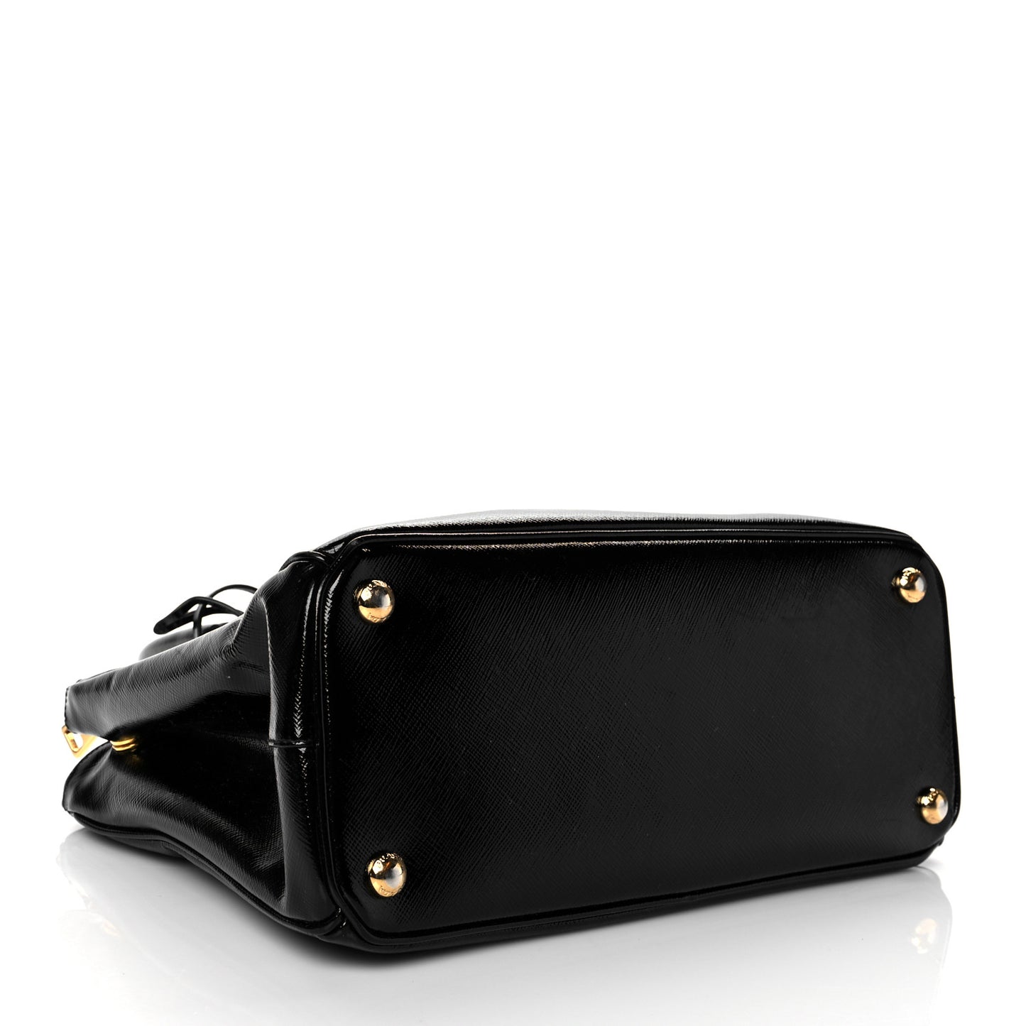Saffiano Vernice Mini Galleria Double Zip Tote Black