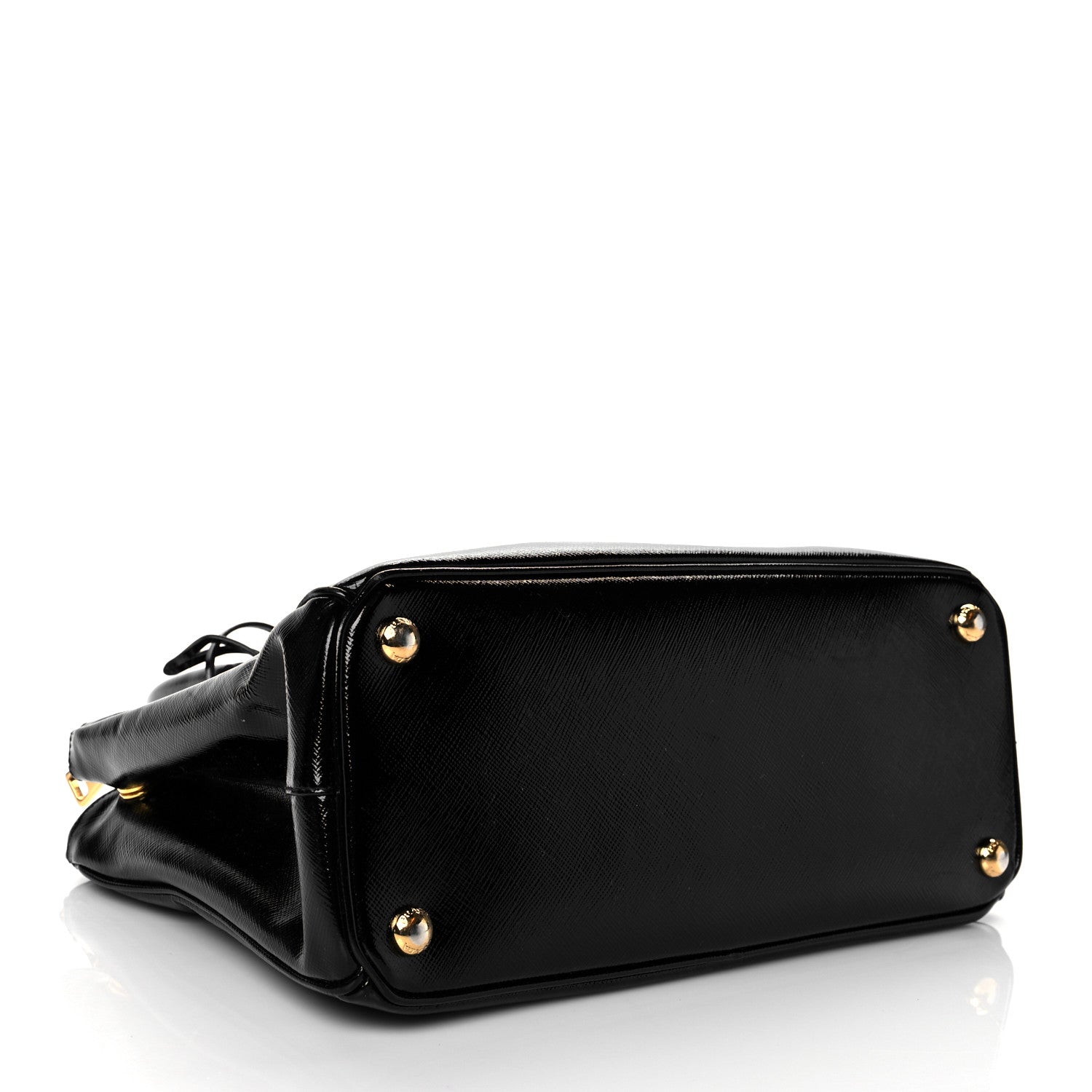 Prada Saffiano Vernice Mini Galleria Double Zip Tote Black 4 of 9