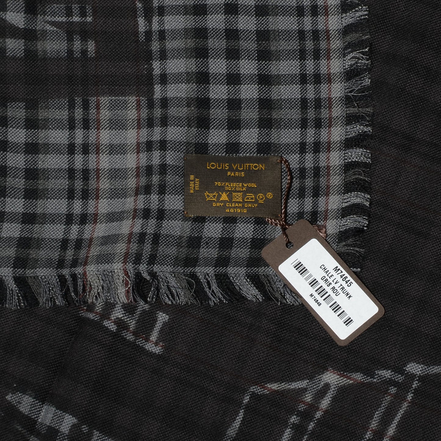 Mens Fleece Wool Silk Trunks Shawl Gris Rouge