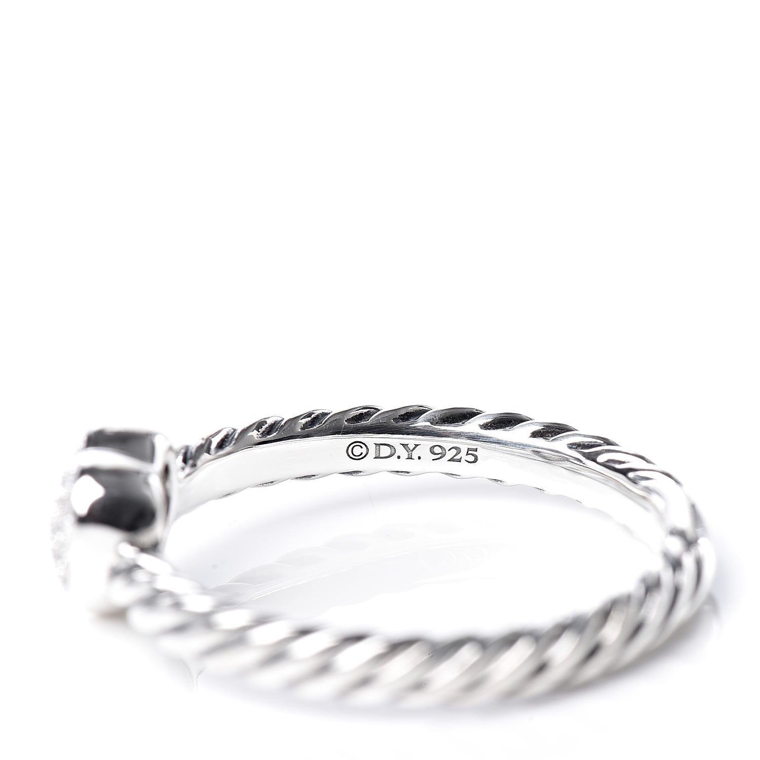 David Yurman Sterling Silver Diamond Cable Classics Heart Ring 49 5 5 of 5