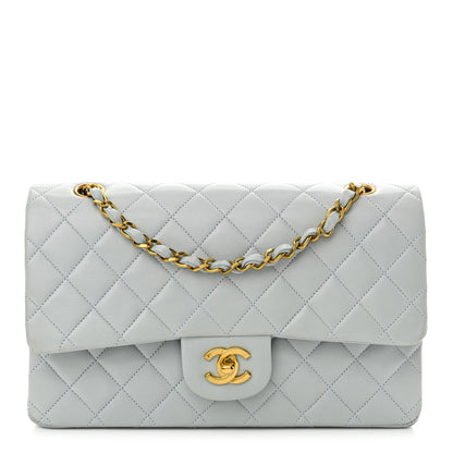Chanel Lambskin Quilted Medium Double Flap Light Blue 1 of 16