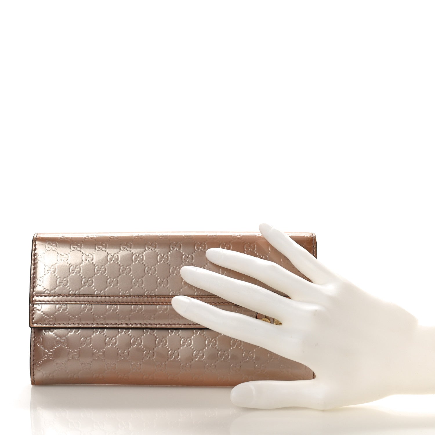 Gucci Patent Microguccissima Bow Heart Continental Wallet Pink 2 of 11