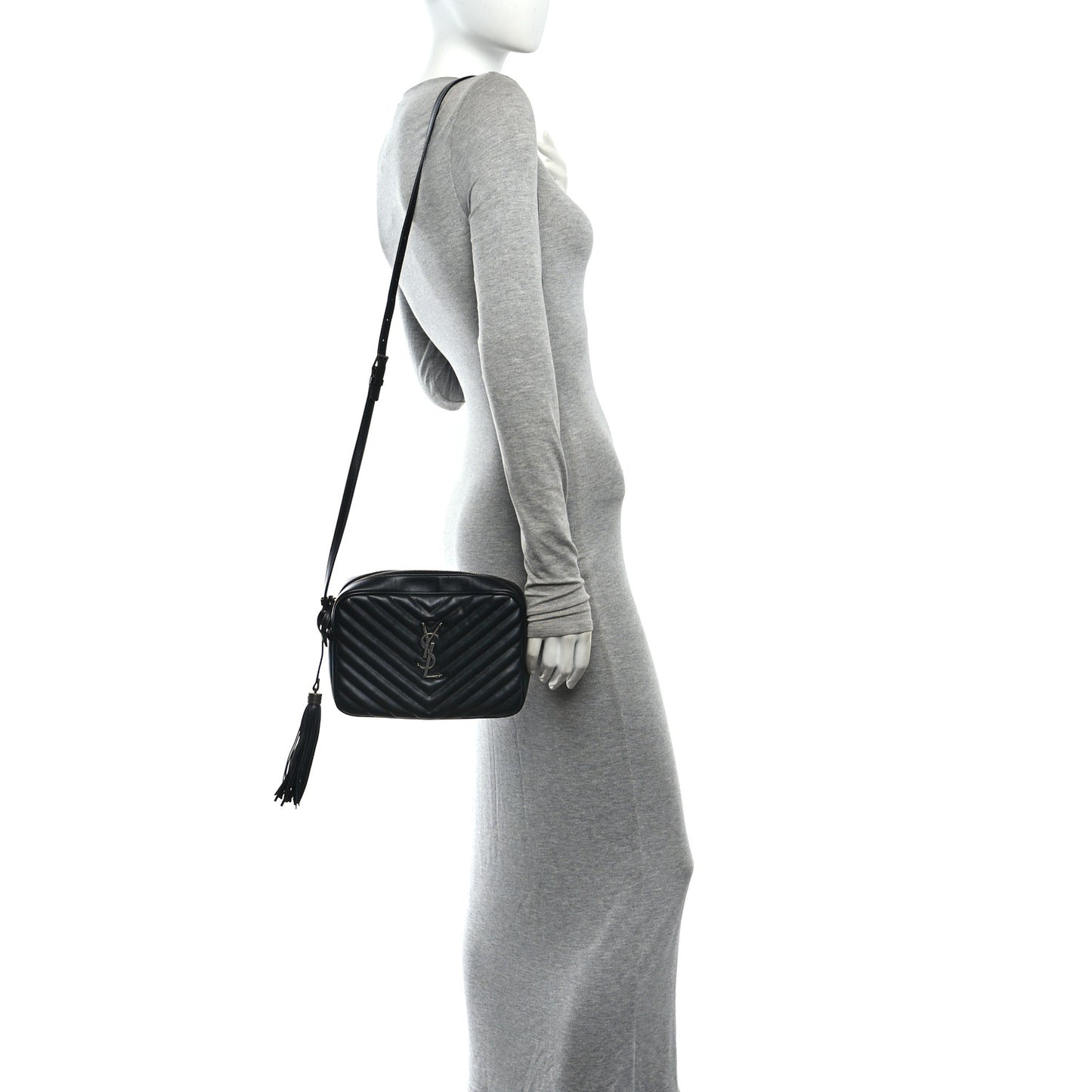 Calfskin Matelasse Monogram Lou Camera Bag Black