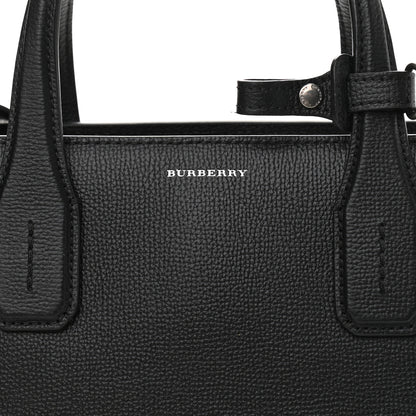 Burberry Derby Calfskin House Check Medium Banner Tote Black 9 of 12
