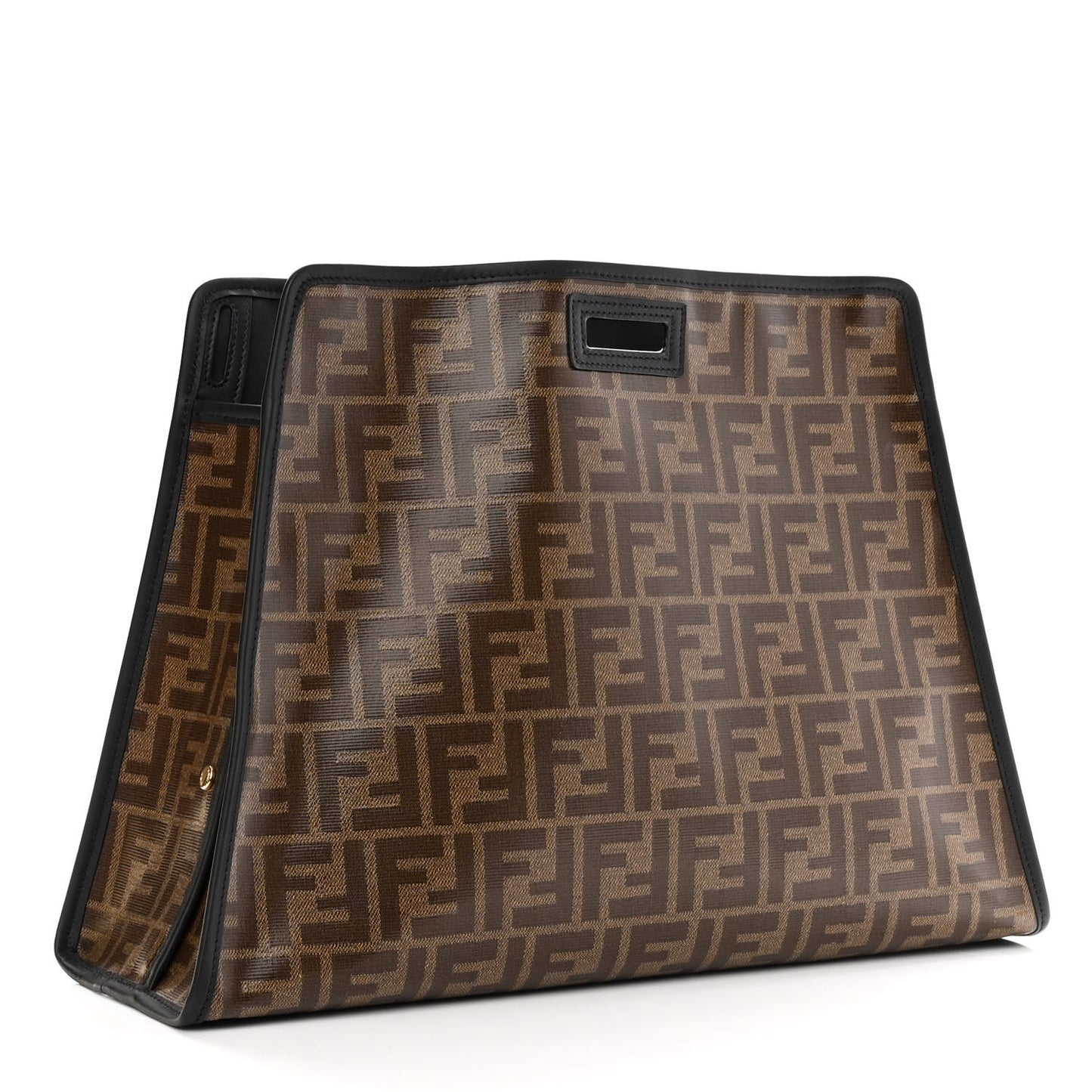 Glazed Fabric Vitello Century FF 1974 Stamp Patch Mini Peekaboo Defender Cover Mogano Panna Black