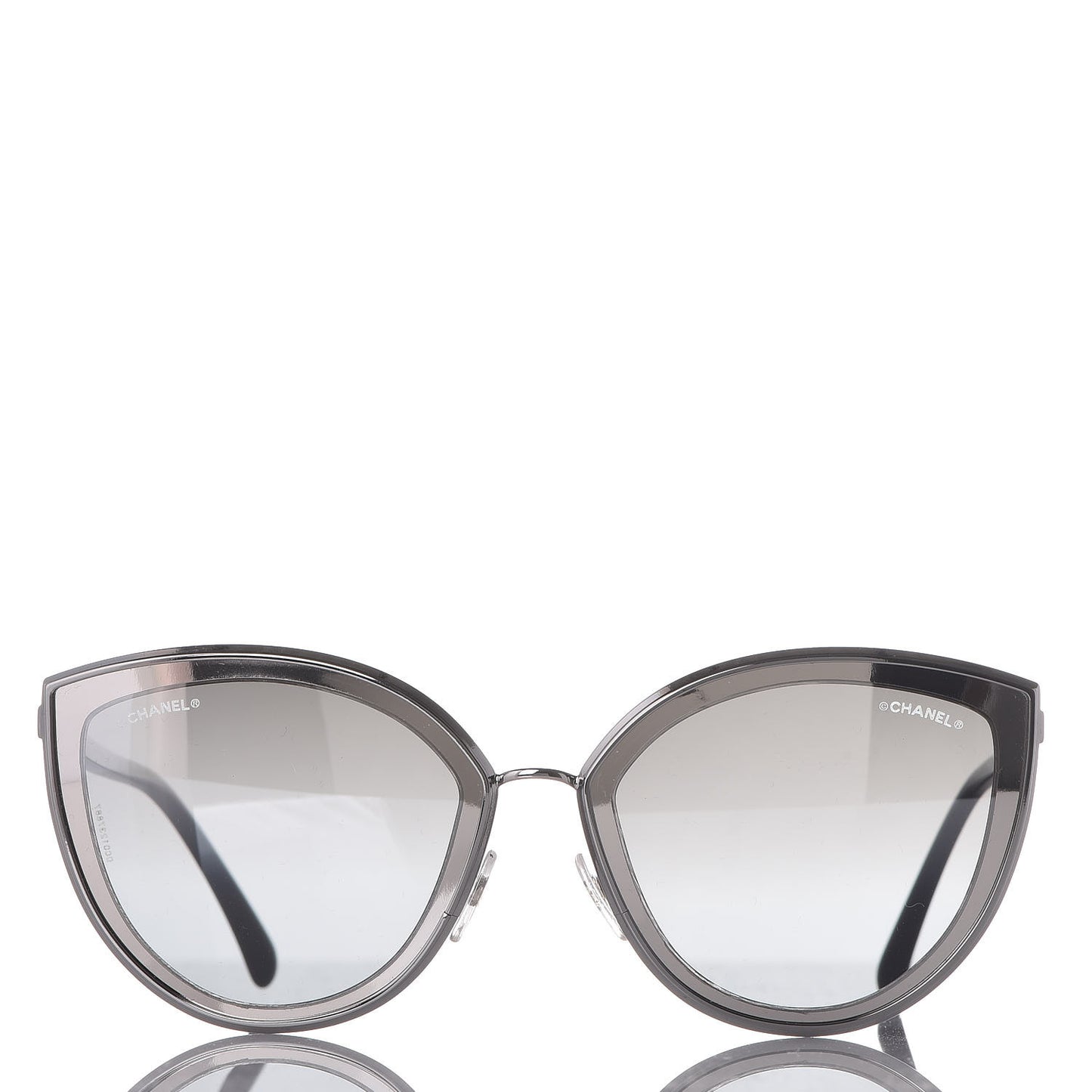 Silver Metal Cat Eye Sunglasses 4222 Silver Black