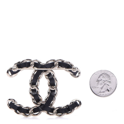 Chanel Lambskin Chain CC Brooch Black Gold 2 of 6