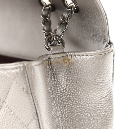Chanel Metallic Caviar Quilted Small CC Filigree Flap Silver 11 of 12