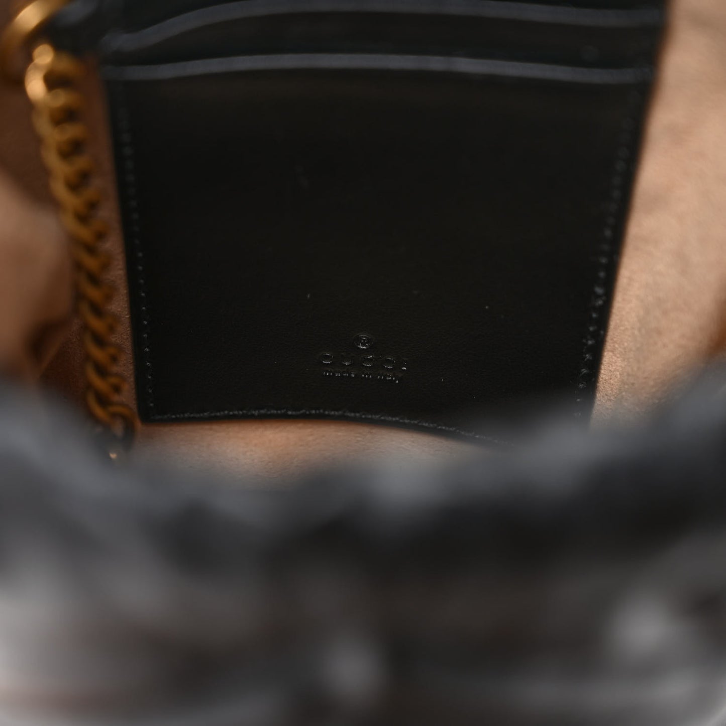 Calfskin Matelasse Mini GG Marmont 2.0 Bucket Bag Black