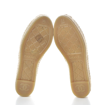 Chanel Fabric Biarritz CC Espadrilles 36 White Gold 7 of 8