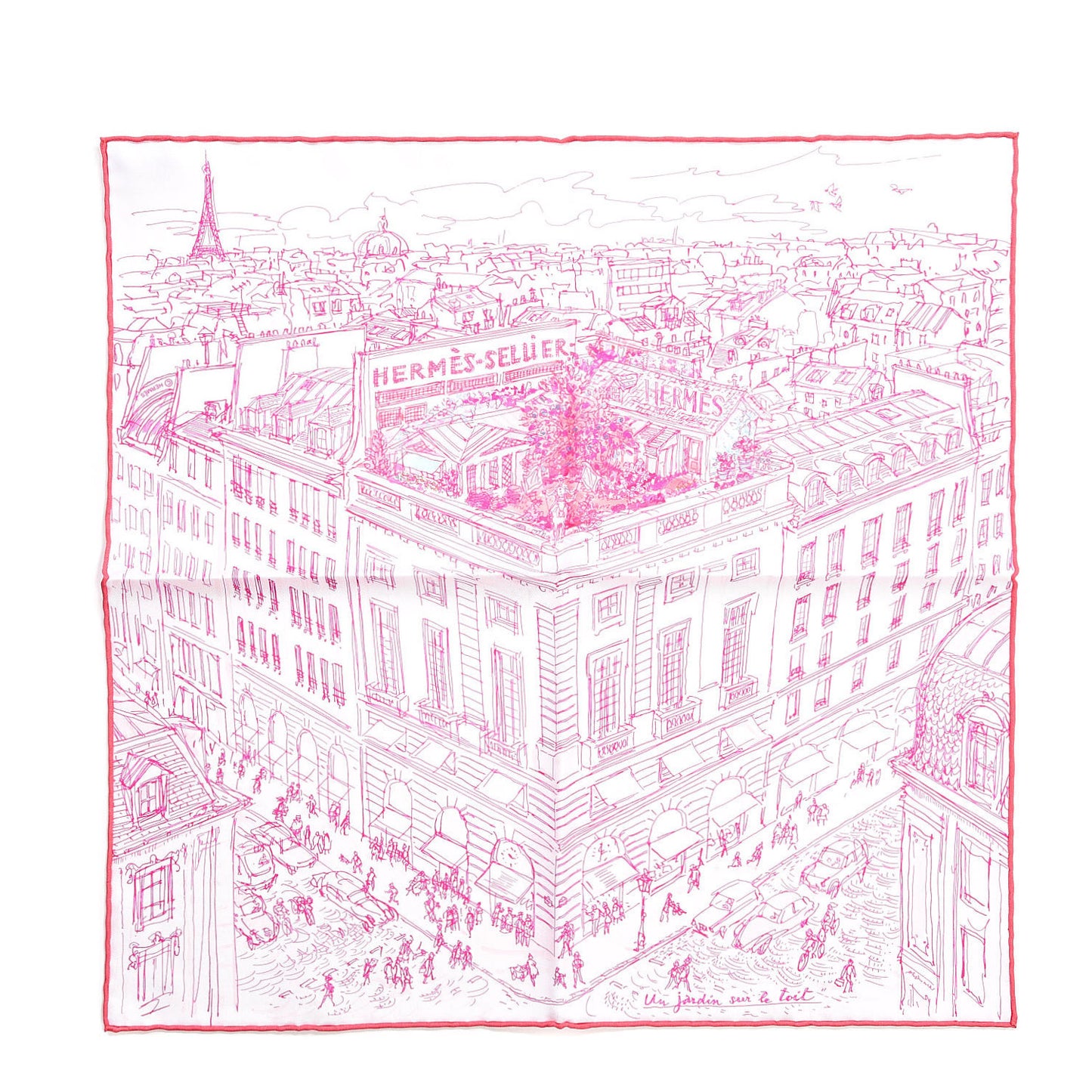 Silk Un Jardin sur le Toit Pocket Square