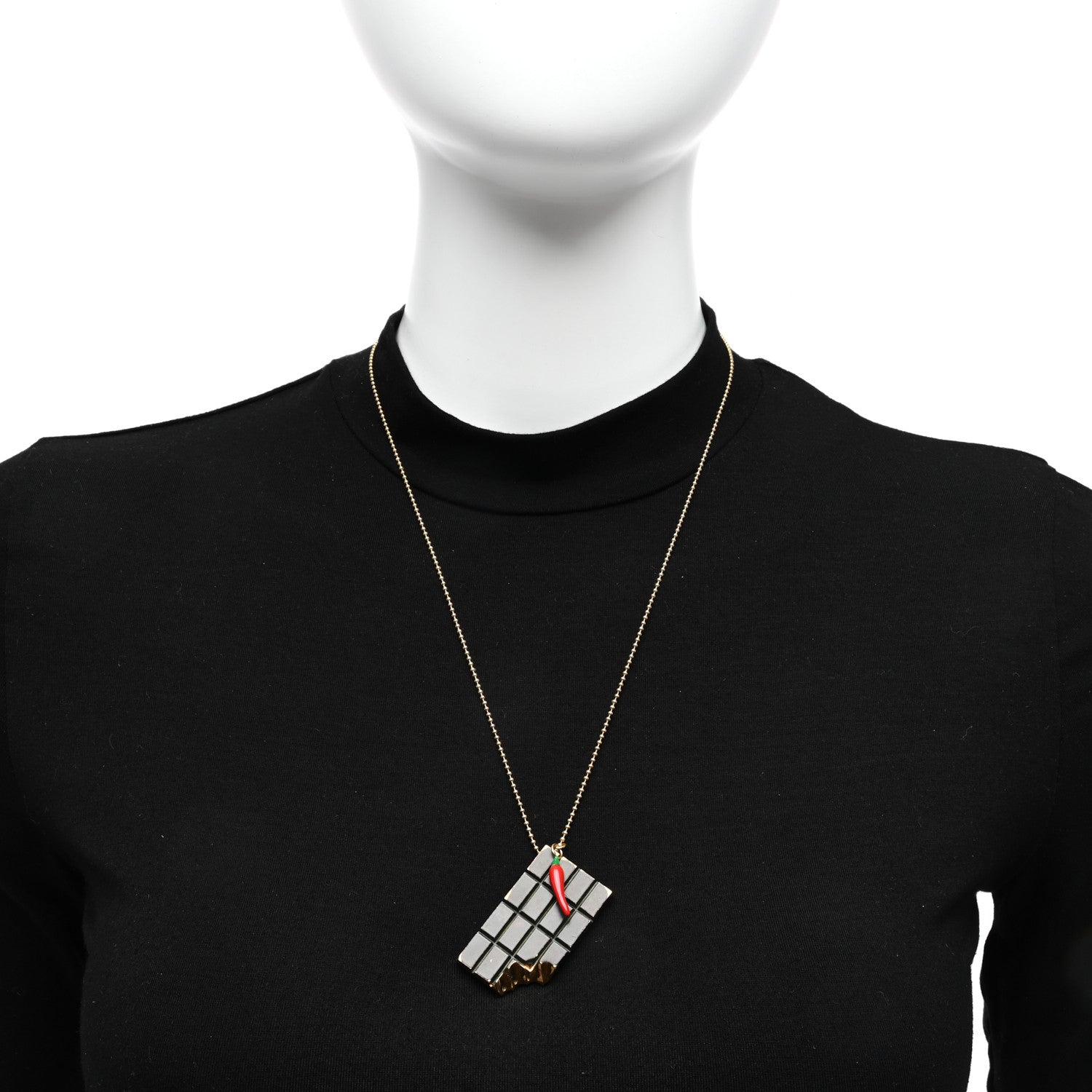 Roberto Coin 18K Yellow Gold Enamel Chocolate Bar Necklace Multicolor 2 of 5