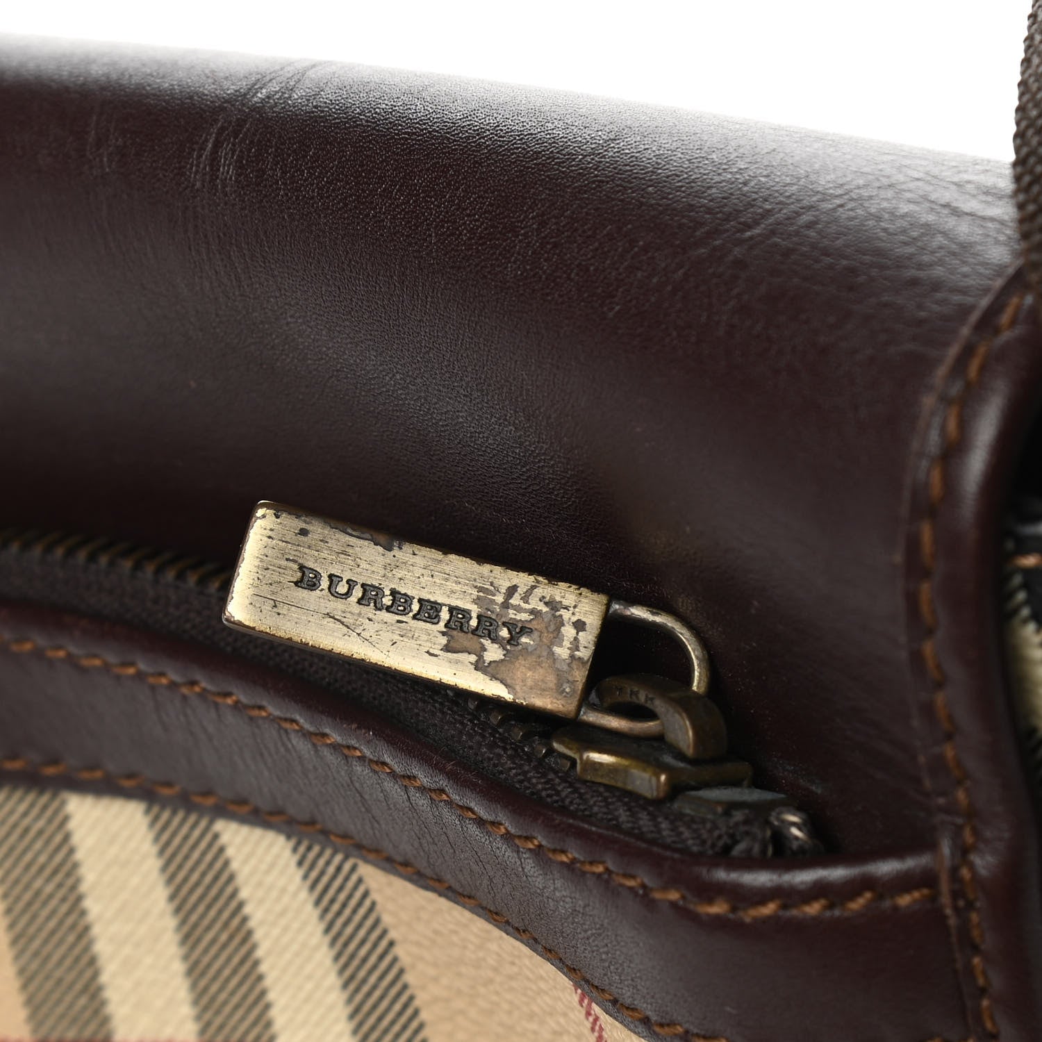 Burberry Haymarket Check Crossbody Messenger Bag Brown 12 of 16
