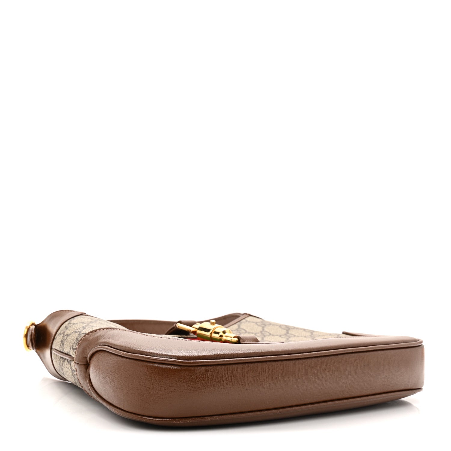 Gucci GG Supreme Monogram Azalea Calfskin Web Small Jackie 1961 Hobo Beige Ebony Brown Sugar 4 of 11