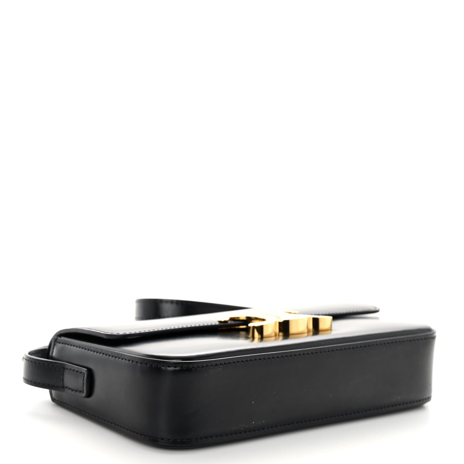 Celine Shiny Calfskin Triomphe Shoulder Bag Black 4 of 10