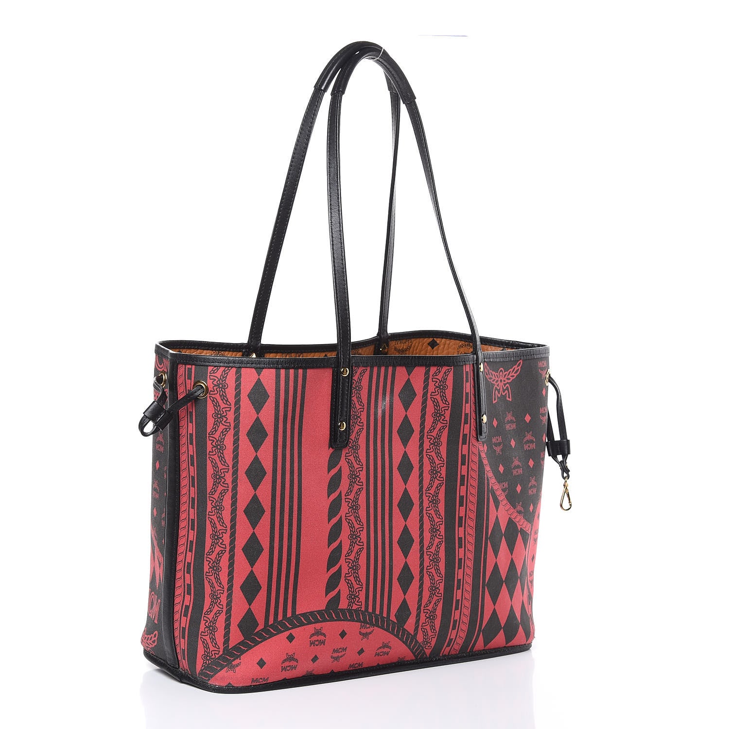MCM Visetos Medium Project Reversible Shopper Tote Cognac 5 of 16