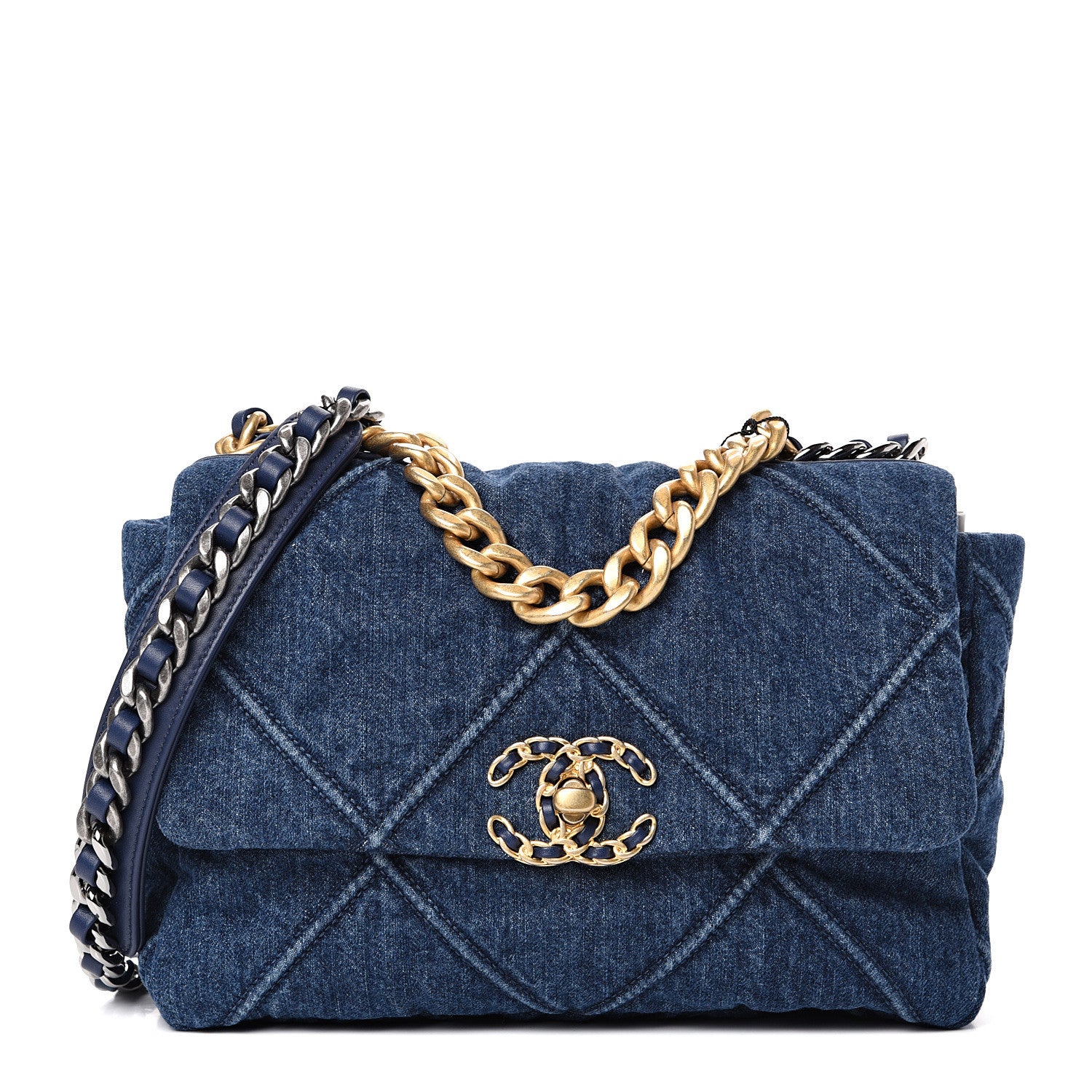 Chanel Denim Quilted Medium 19 Flap Blue 1 of 10