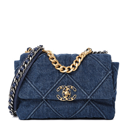 Chanel Denim Quilted Medium 19 Flap Blue 1 of 10