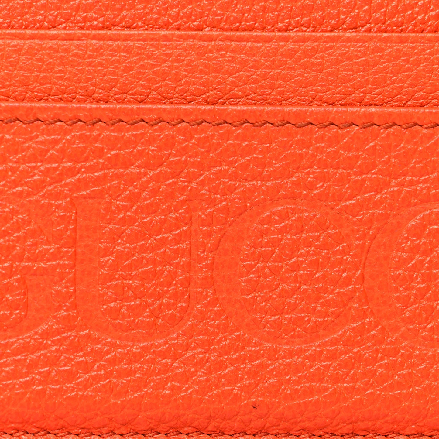 Calfskin Logo Card Holder Orange