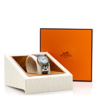 Hermes Stainless Steel 24mm Clipper Quartz Watch White 5 of 5