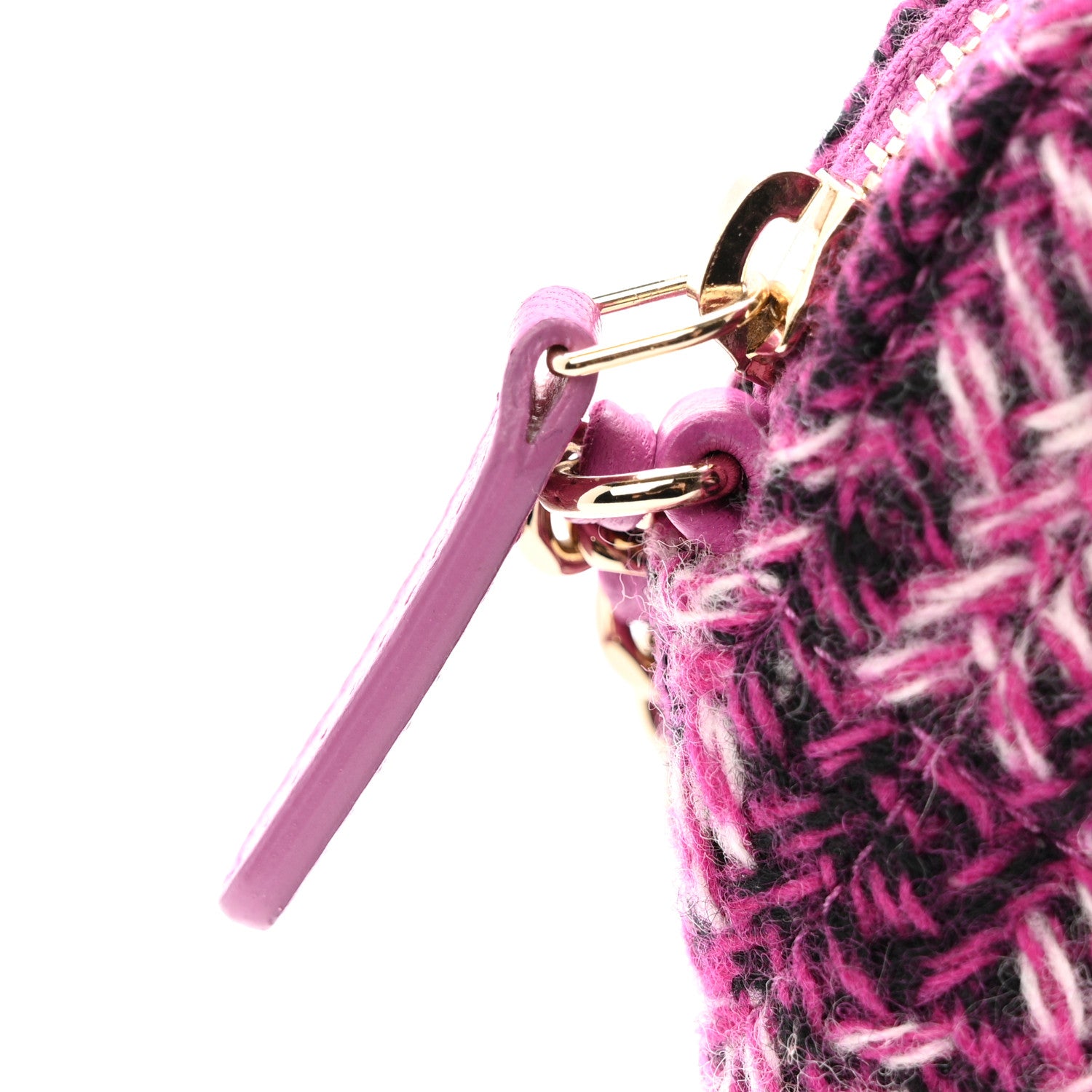 Chanel Tweed Quilted Mini Clutch With Chain Purple 11 of 12