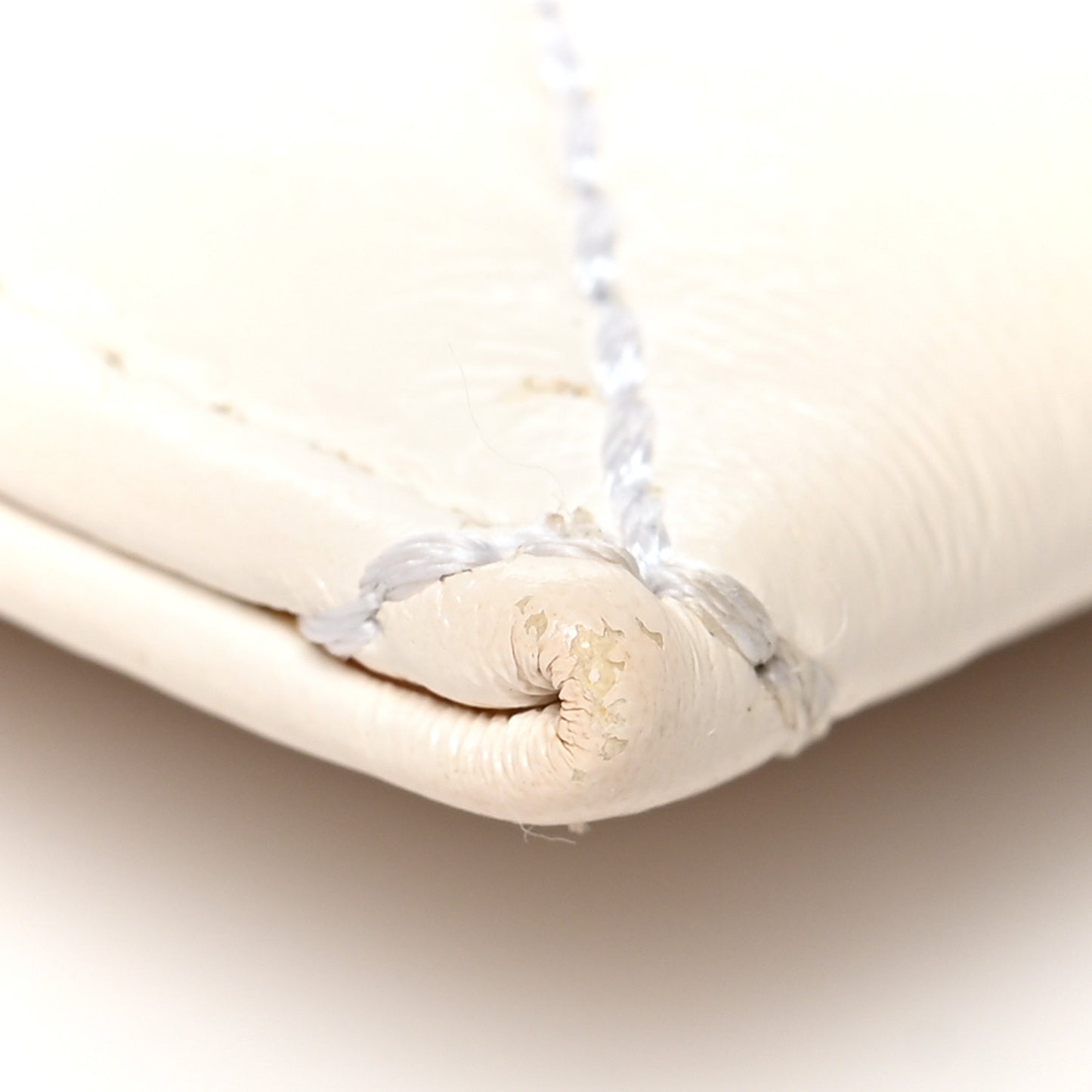 Lambskin Quilted Card Holder White