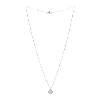 Van Cleef & Arpels 18K White Gold Diamond Sweet Alhambra Pendant Necklace 3 of 5